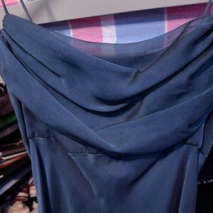 betsy and adam long blue formal dress